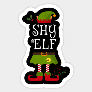 Shy Elf Shirt , Family Matching Group Christmas Shirt, Matching T Shirt for Family, Family Reunion Shirts Sticker